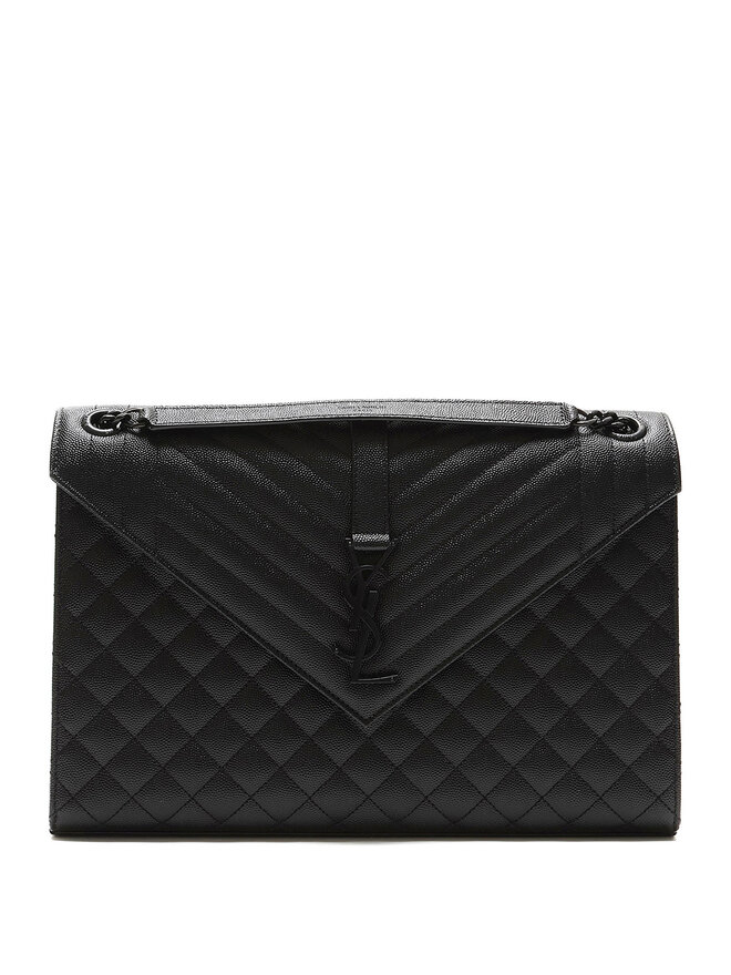 SAINT LAURENT Grand Sac Bandoulière en Cuir Matelassé Chevron