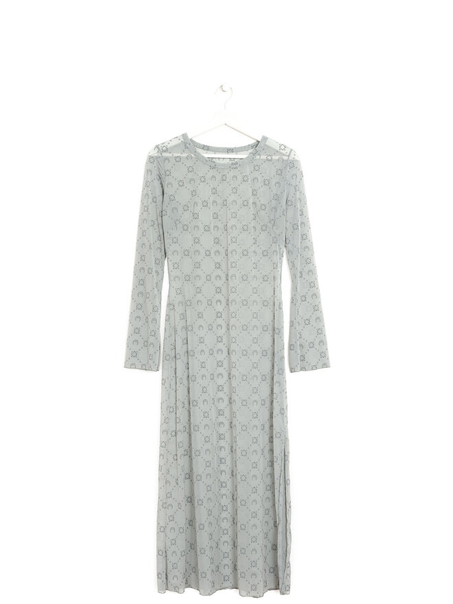 MARINE SERRE BORDERLINE Gray Moonogram Midi Dress