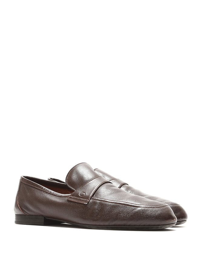 GUCCI Classic Brown Leather Loafers