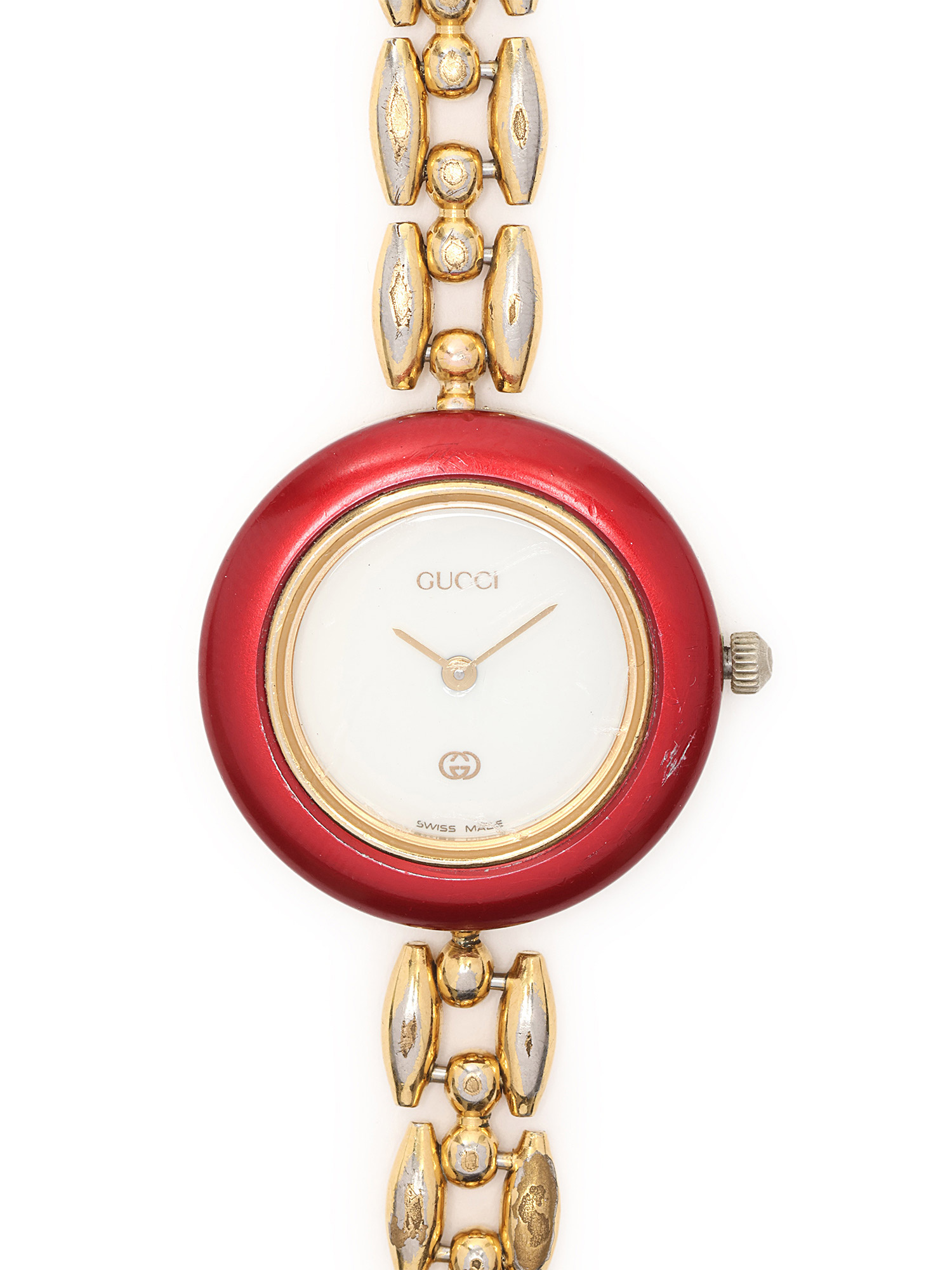 GUCCI 時計セット ゴールド マルチカラー GUCCI Change Bezel 11 Colors Gold White Dial Wristwatch Working W