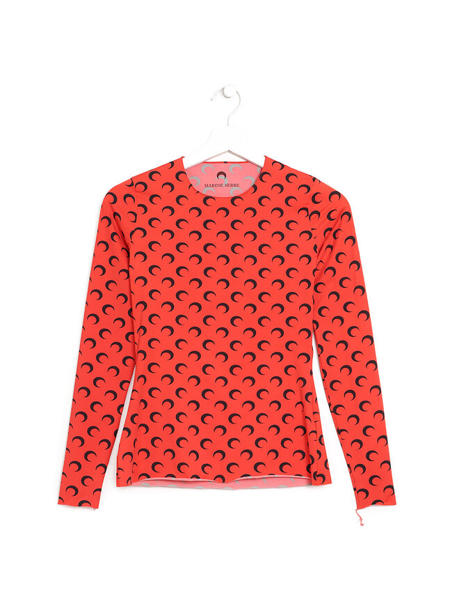 Marine Serre T-shirt à manches longues monogramme