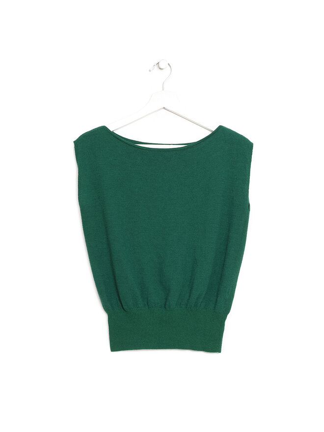 DRIES VAN NOTEN Haut sans manches en laine vert