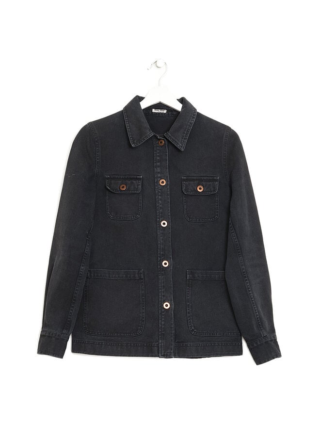 MIU MIU Denim Shirt Jacket with Belt