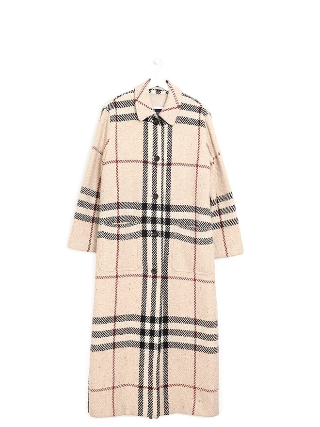 BURBERRY Manteau en Laine à Carreaux Burberry