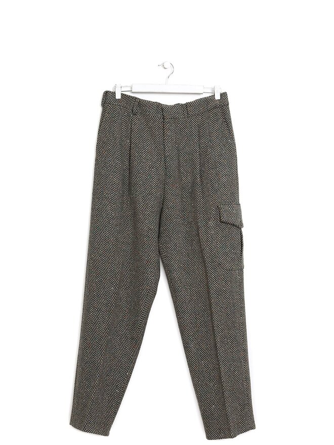 École de Pensée Chevron Wool Blend Trousers
