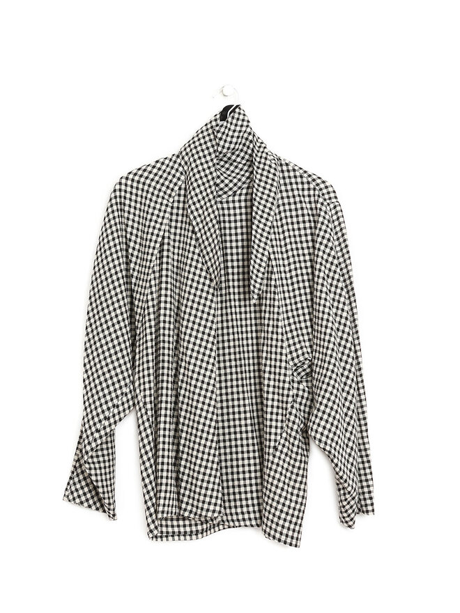 LEMAIRE Chemise à Carreaux avec Écharpe Intégrée