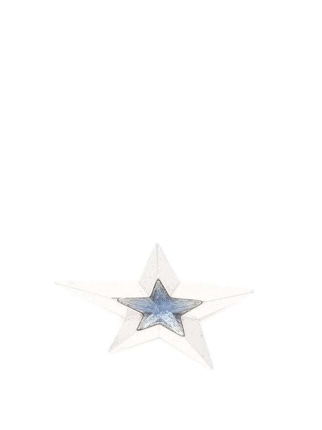 MUGLER Broche Étoile avec Centre Bleu