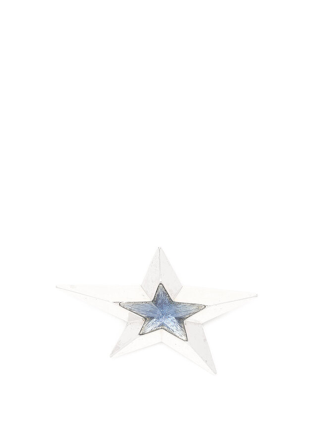 MUGLER Star Brooch with Blue Center