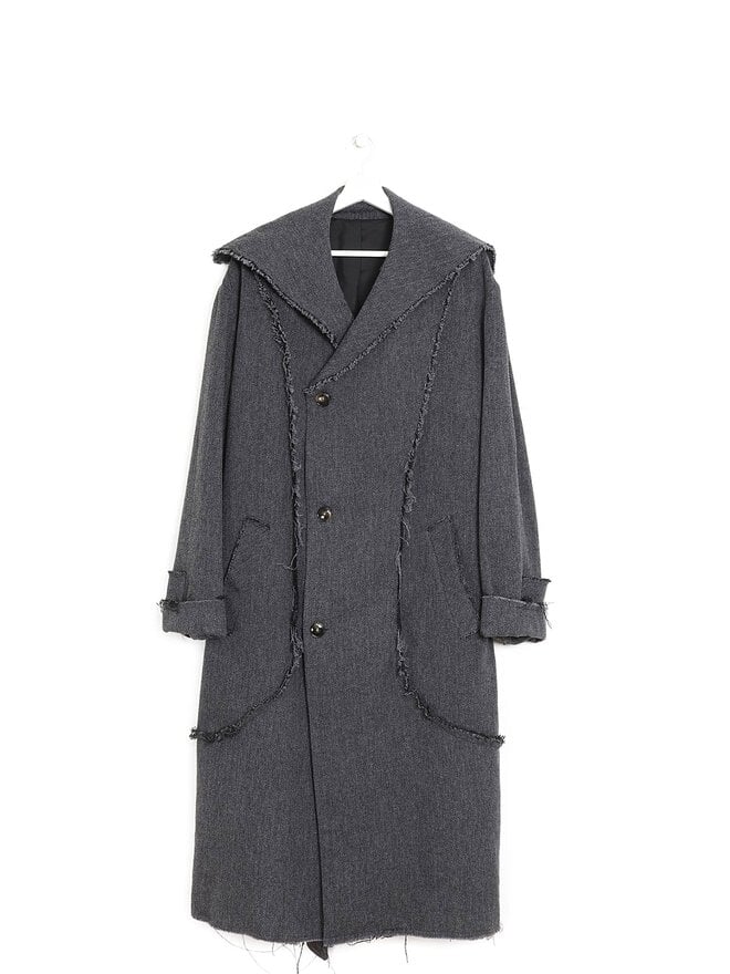 STRONGTHE Manteau long en laine grise