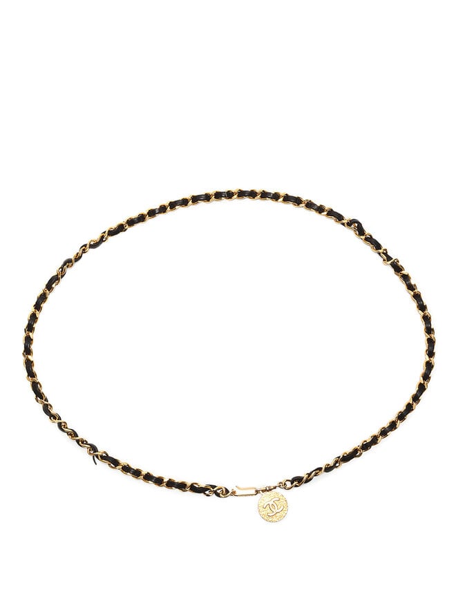 CHANEL Braided Leather Chain Belt