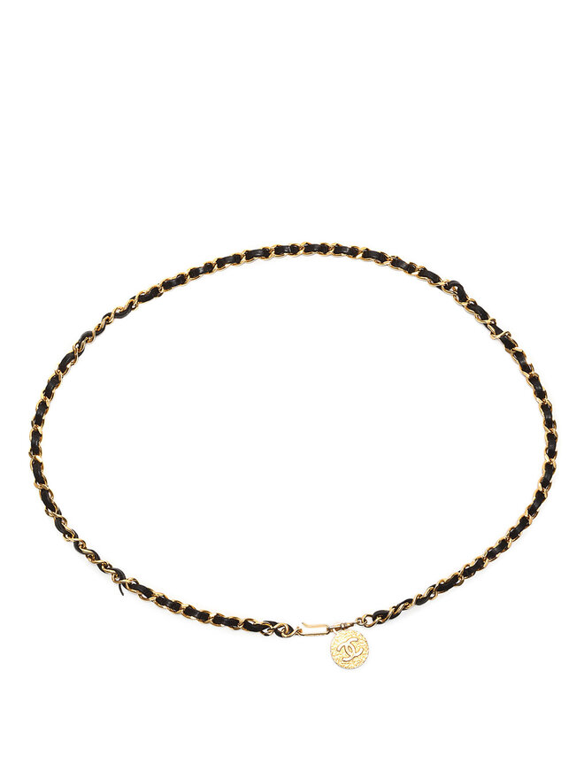 CHANEL Ceinture en Cuir Tressé à Chaîne