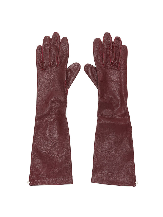 MAGDA BUTRYM Gants en Cuir de Daim Bordeaux