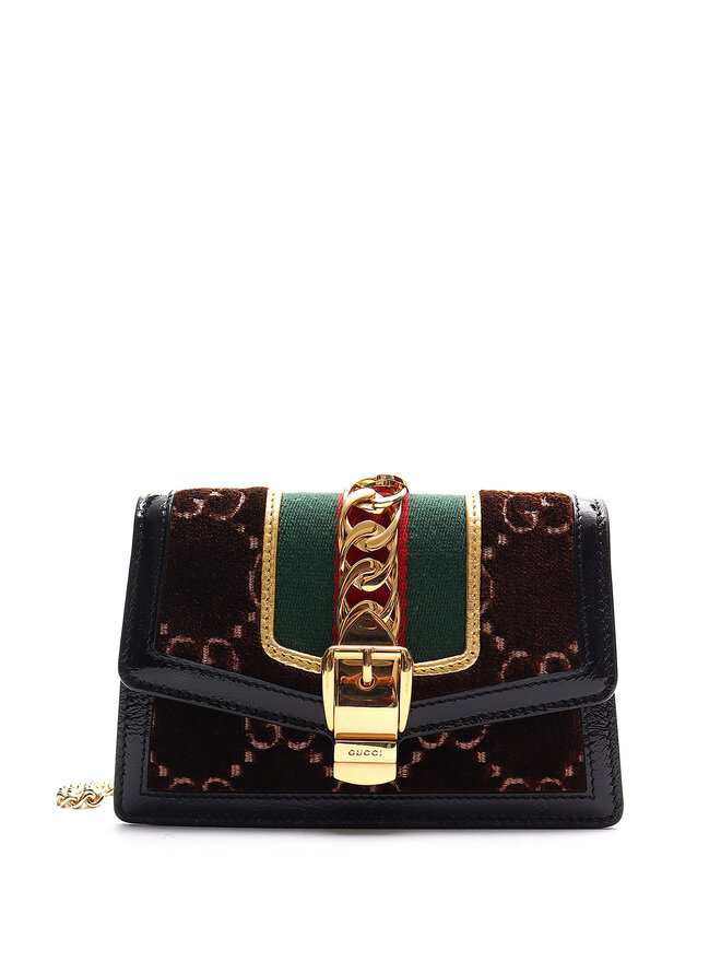 GUCCI Super Mini Sac Sylvie GG en Velours