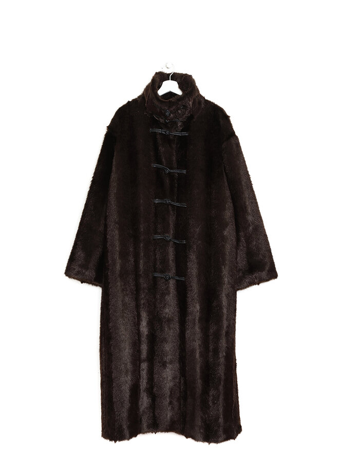 Róhe Manteau en Fausse Fourrure Mandarin