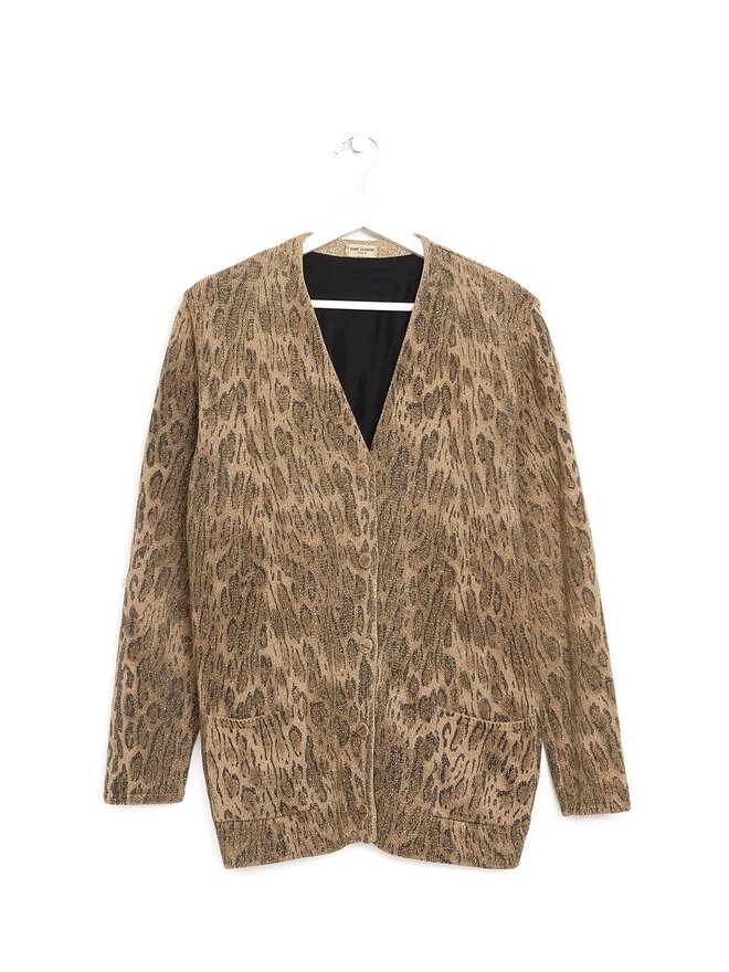 SAINT LAURENT Cardigan à Motif Animalier