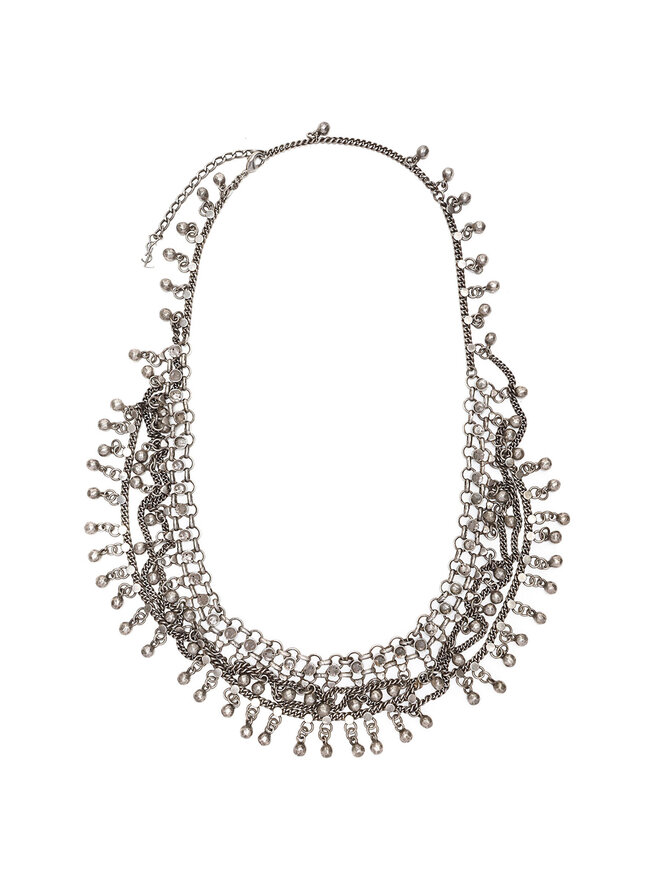 SAINT LAURENT Collier en Laiton à Perles Superposées