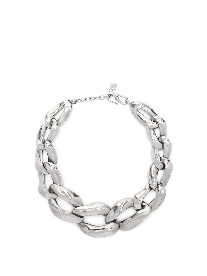 Yves Saint Laurent Chunky Silver Chain Necklace