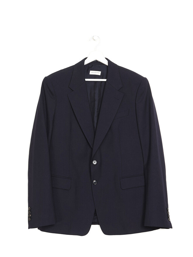 DRIES VAN NOTEN Navy Blazer and Trousers Set