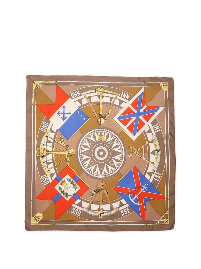 HERMÈS Nautical Theme Silk Scarf