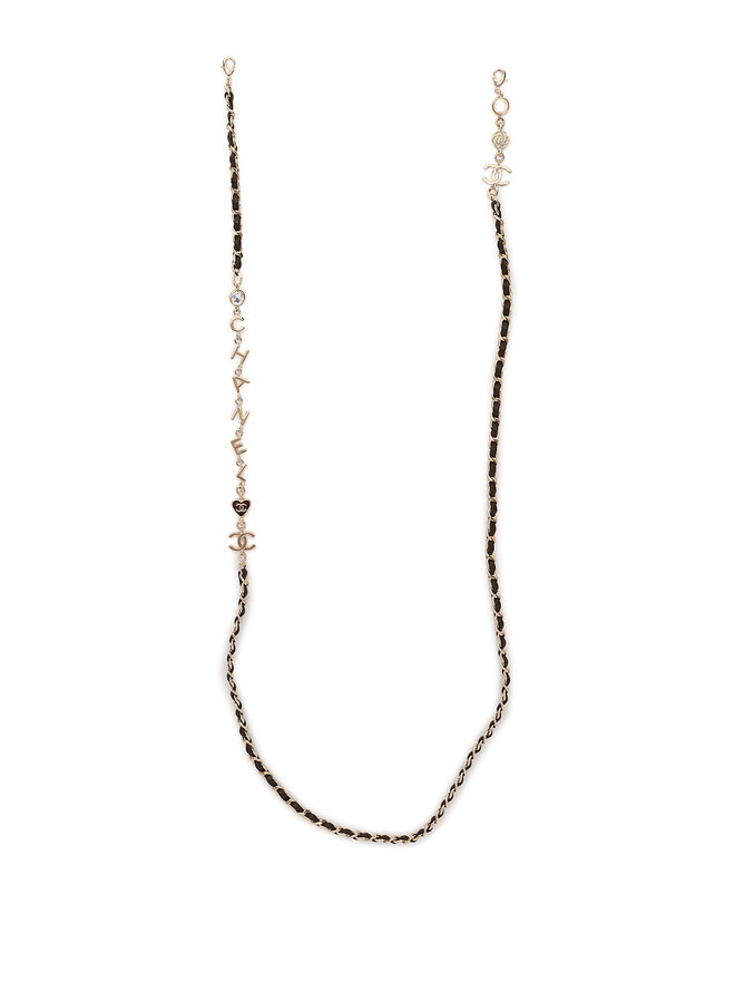 CHANEL Chain Strap Sunglasses Lanyard with Quilted Pouch