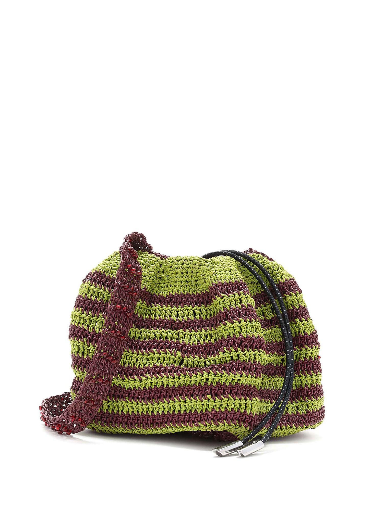 ショルダーバッグ kiko kostadinov crochet bag Kiko Kostadinov Striped Crocheted Bucket Bag | RUSE