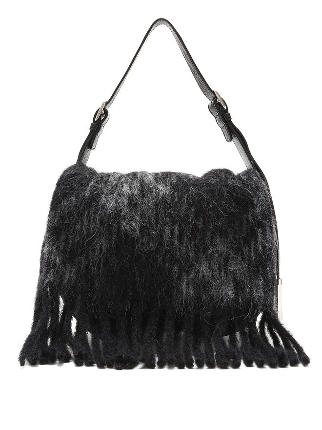 BURBERRY Medium Chess Blanket Leather Shoulder Bag