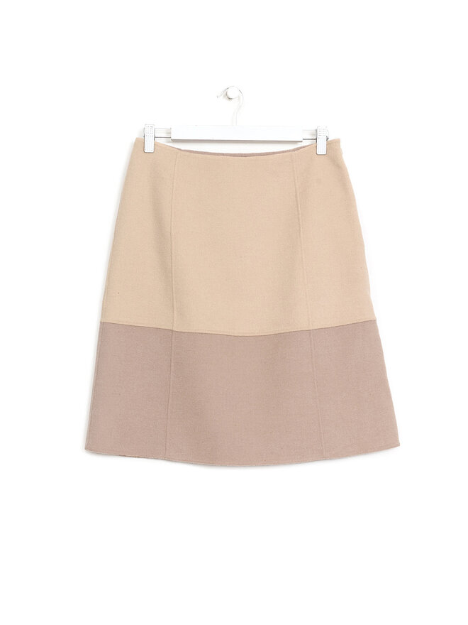 Max Mara STUDIO Bicolore Virgin Wool Midi Skirt