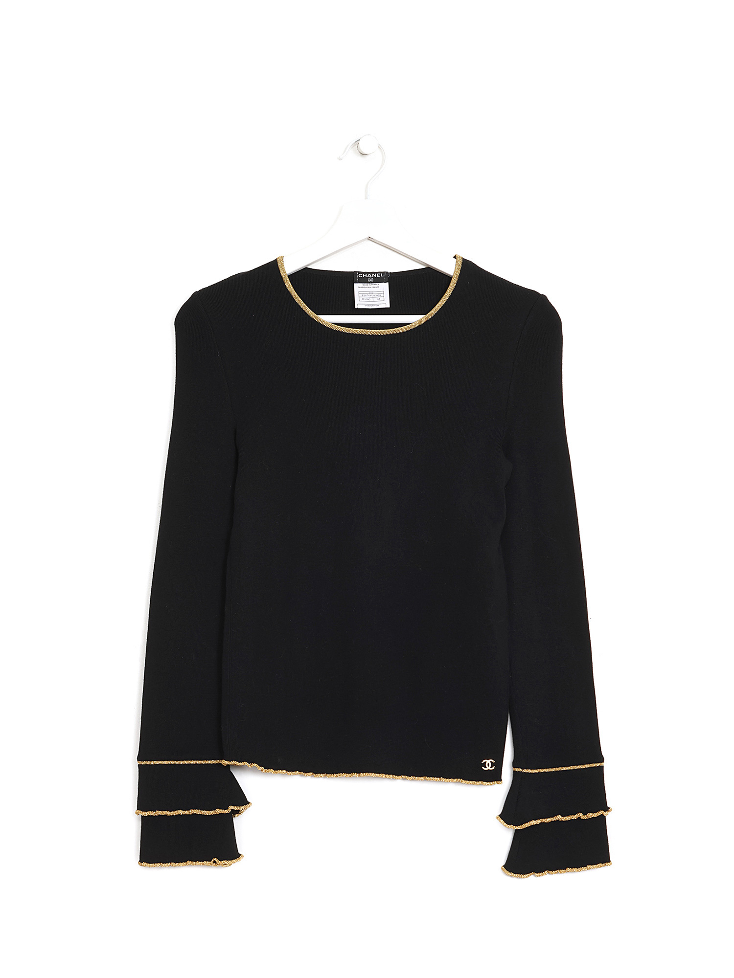CHANEL Black Sweater with Gold Trims | RUSE