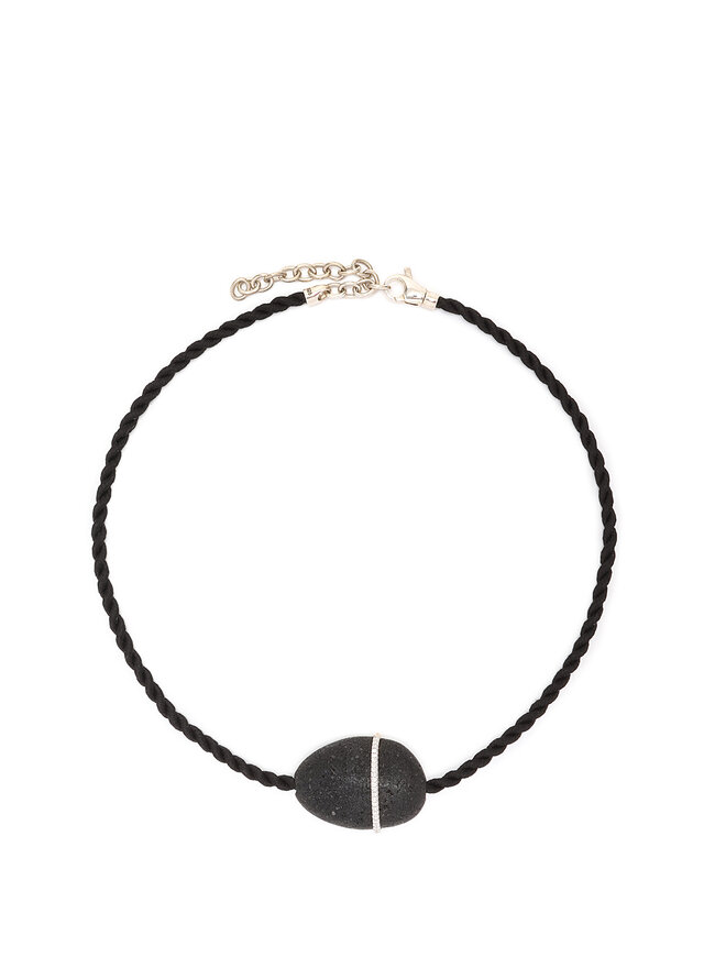 John Hardy x Athena Calderone Braided Cord Necklace with Black Stone