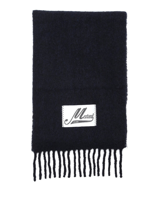 MARNI Navy Mohair Scarf