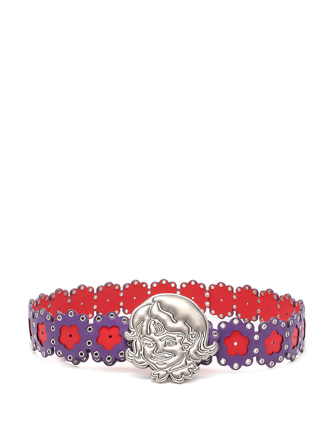 PIPENCO LORENA Pipenco Flower Logo Leather Belt