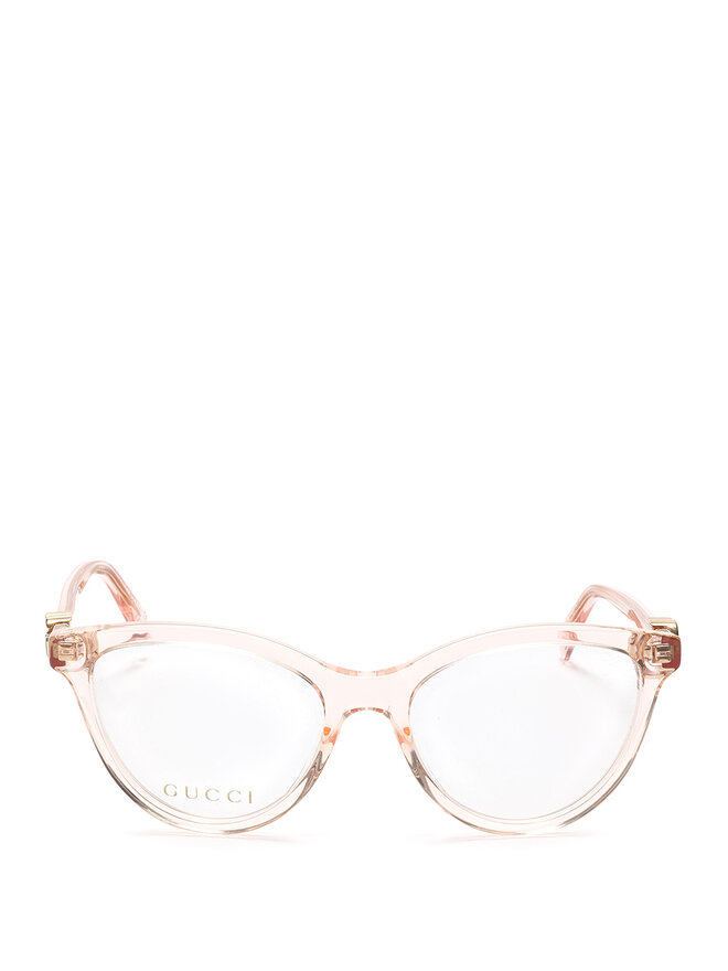 GUCCI Transparent Pink Acetate Sunglasses