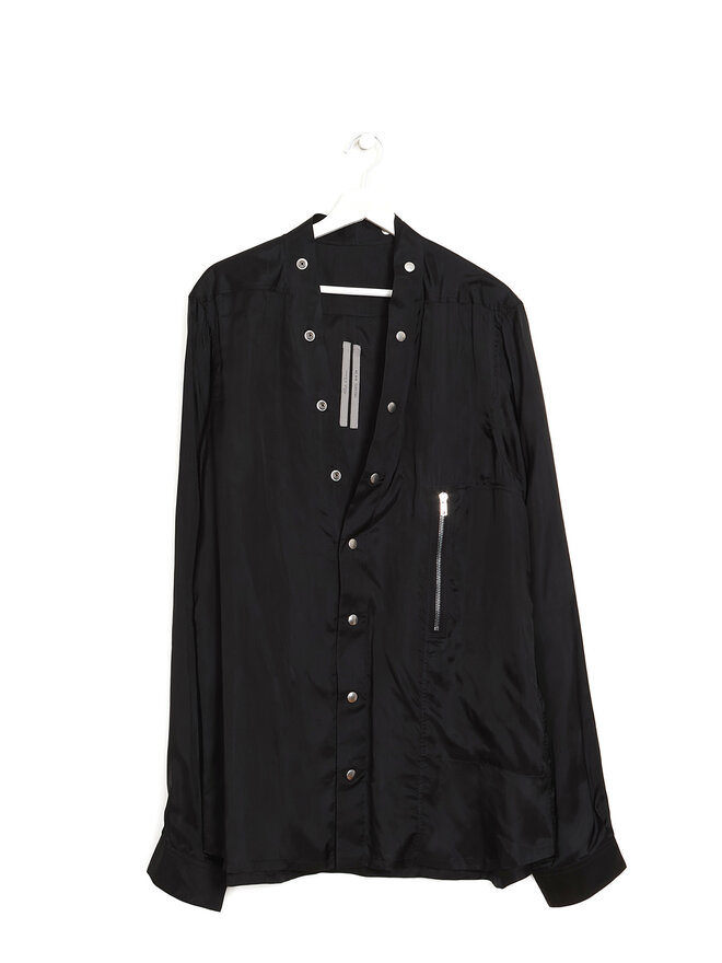 Rick Owens Sheer Black Long Sleeve Shirt