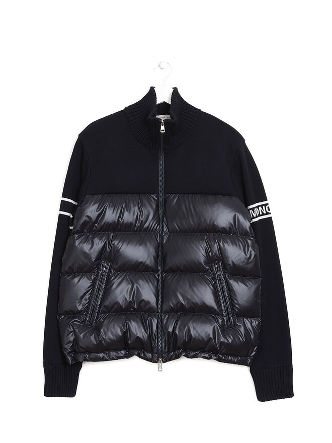 MONCLER Navy Panelled Down Cardigan