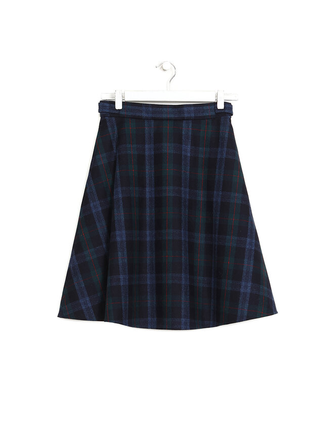 THOM BROWNE Mid-Length Plaid Wool Skirt