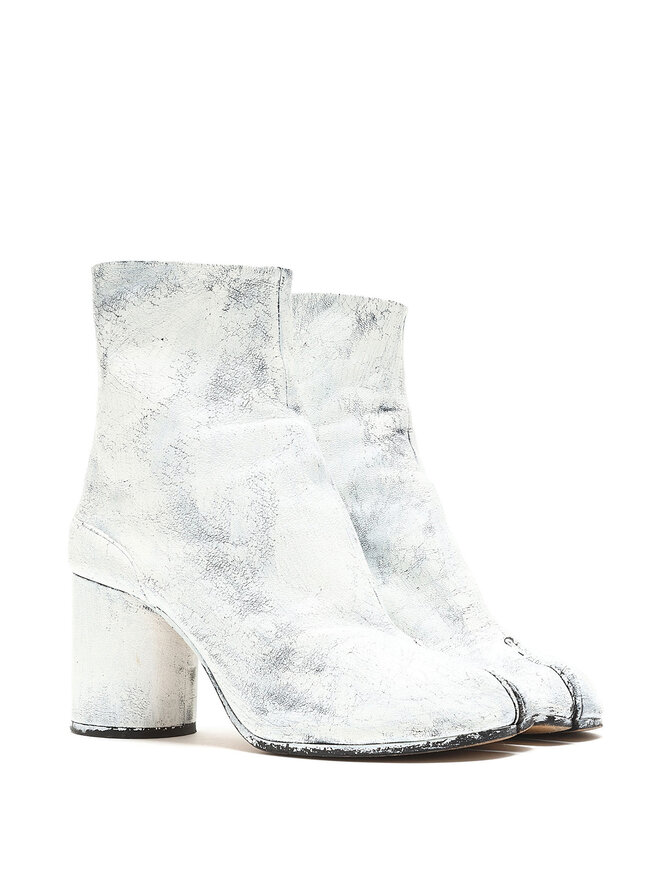 Maison Margiela Bottes en cuir peint Tabi