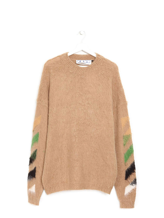 Off-White™ Diag Brushed Mohair Crewneck Sweater
