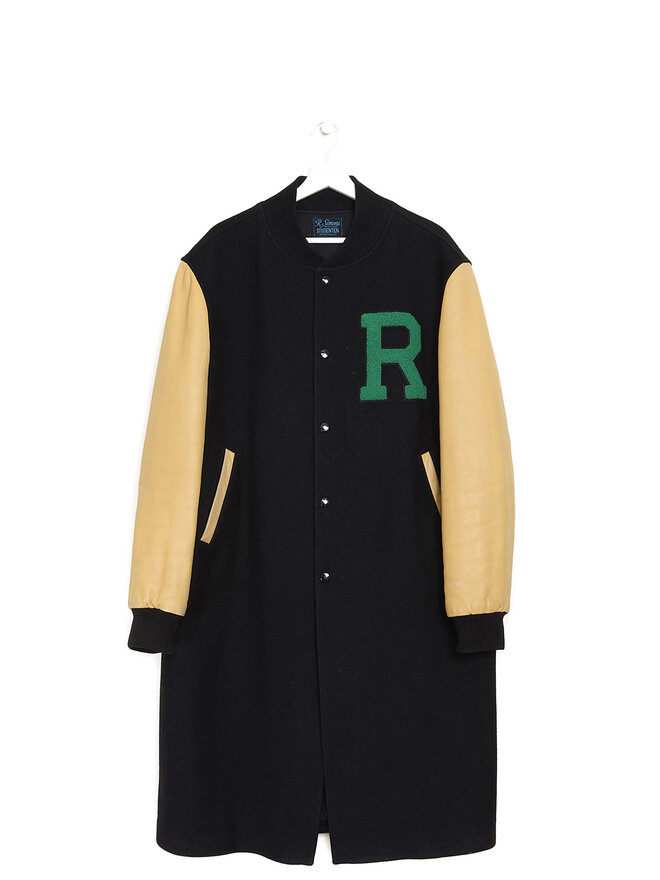 RAF SIMONS Veste Varsity en Laine Noire