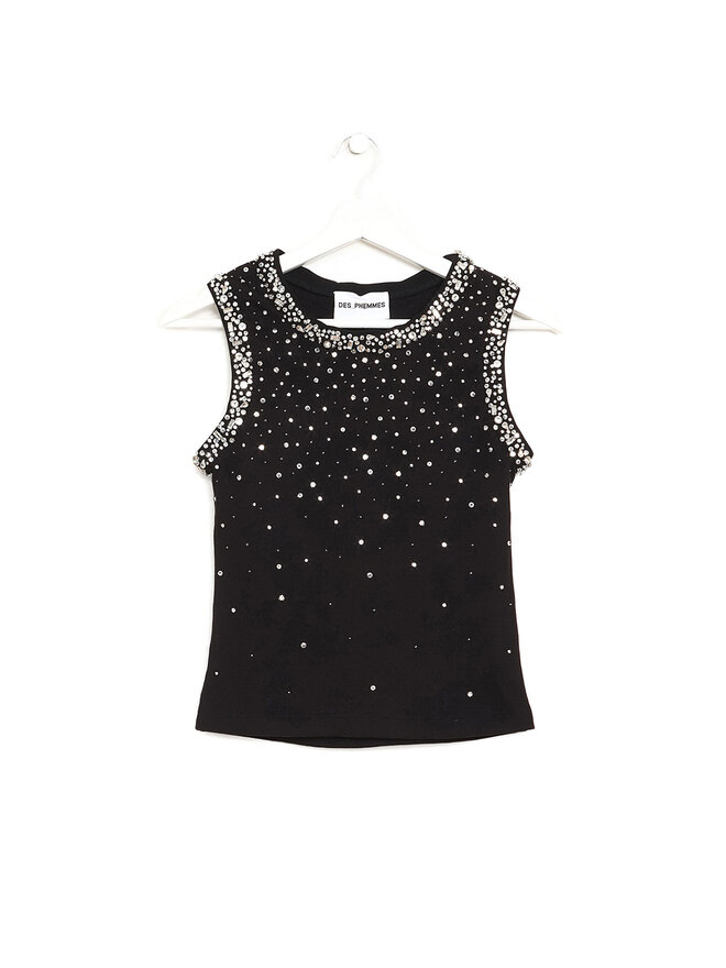 DES PHÈMMES Rhinestone Embellished Sleeveless Top