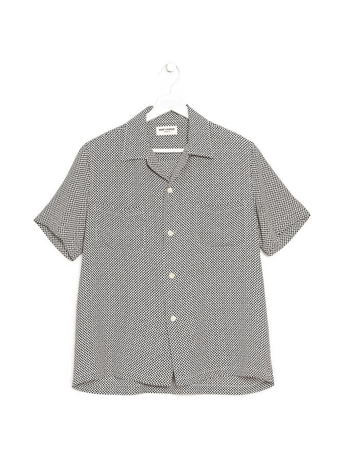 SAINT LAURENT Plaid Short Sleeve Shirt