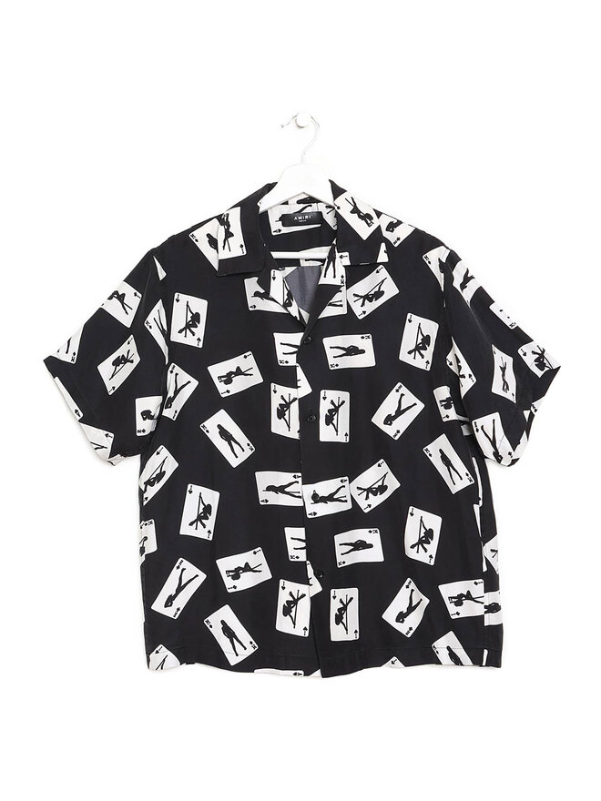 AMIRI Chemise en Soie à Motif Cartes à Jouer