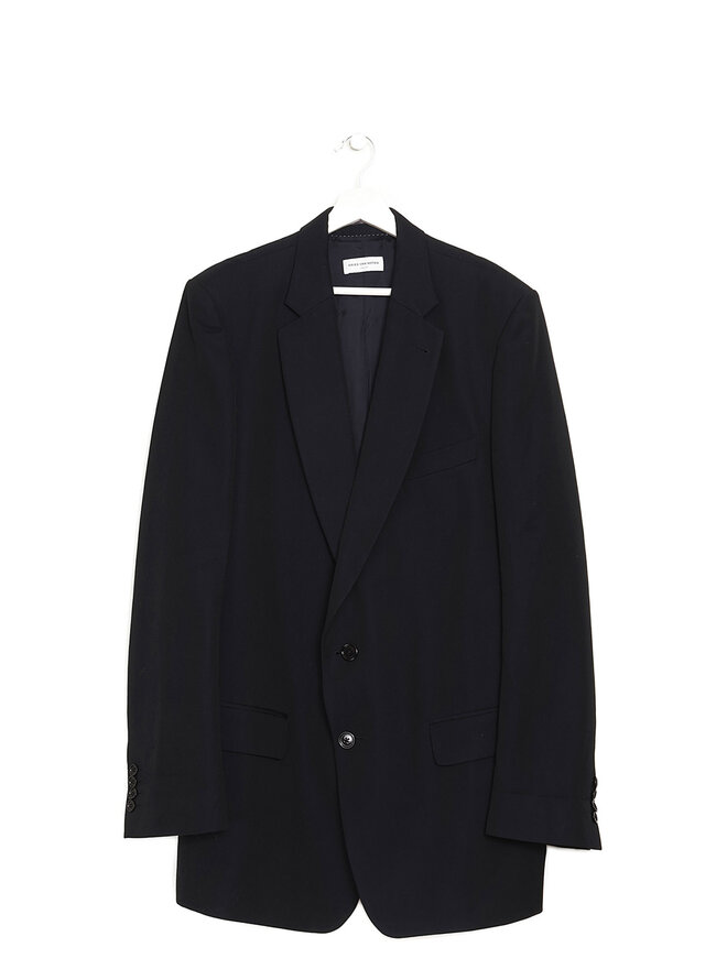 DRIES VAN NOTEN Veston noir à col à entailles