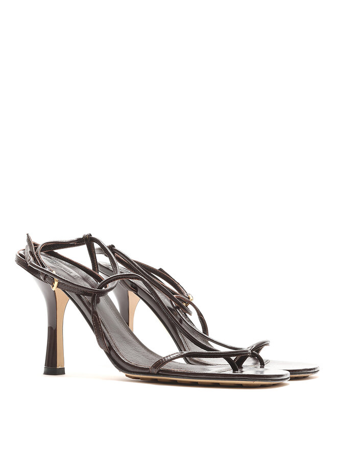 BOTTEGA VENETA Sandales à Brides Croisées Brunes