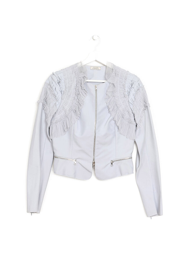 NINA RICCI Veste Bleu Clair à Volants