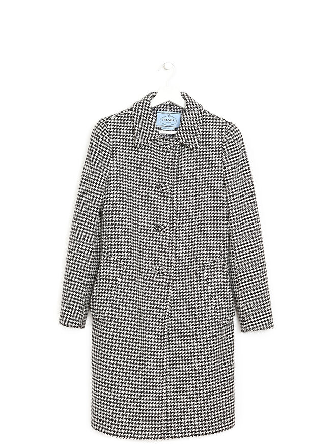 PRADA Manteau en laine pied-de-poule