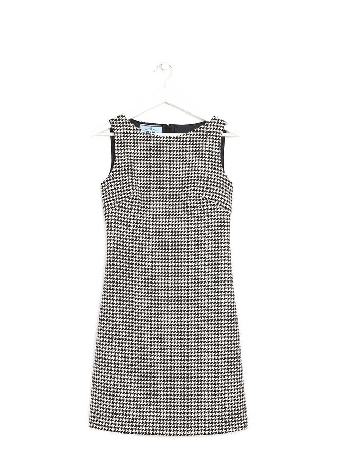 PRADA Robe sans manches à motif pied-de-poule
