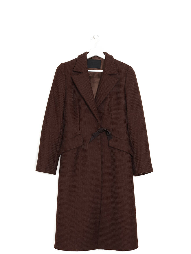PRADA Prada Wool Coat and Nylon Vest Set