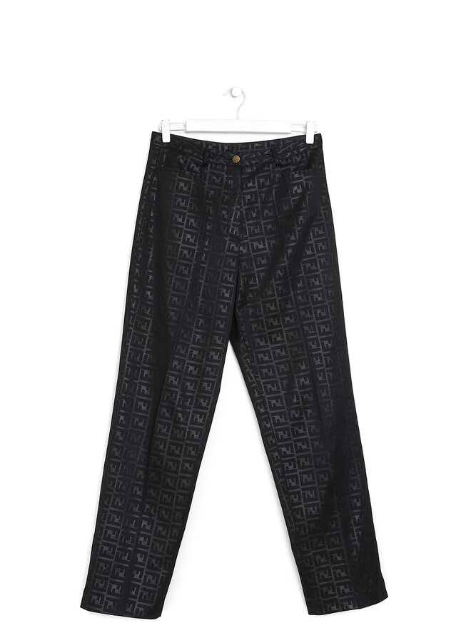 FENDI Tonal Monogram Straight-Leg Trousers