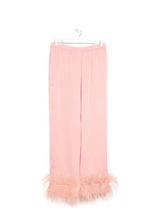 Love Stories Pantalon de pyjama en satin à plumes Gloria