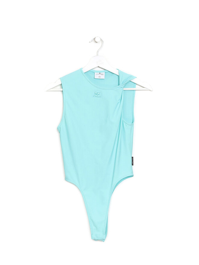 Courrèges Mint Sleeveless Bodysuit with Logo
